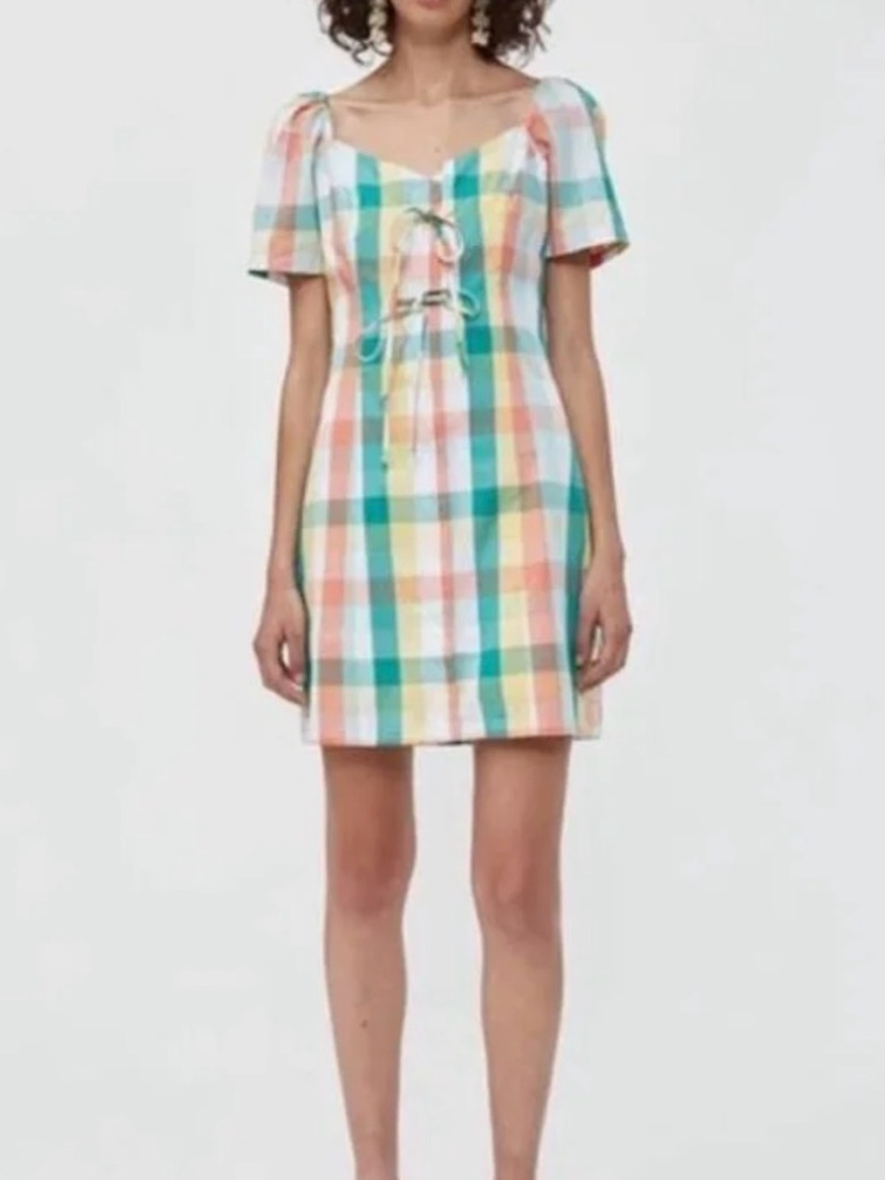 English Factory Farrow Helen Pastel Plaid Dress